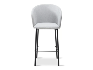 CLAIRE 702 - High upholstered fabric stool with back by Origins 1971 - view 3